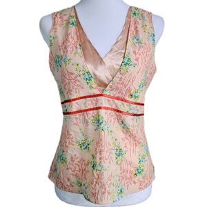 Y2K Old Navy Perfect Fit Pink Floral Babydoll Tank Top Women's Small Fairycore